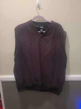 Ping Golf  V-neck Wind Breaker Pullover Size XL Brown Vest